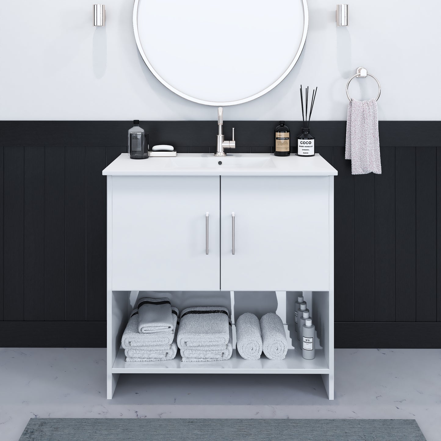 Cabo 36" Bathroom Vanity with Ceramic counter top