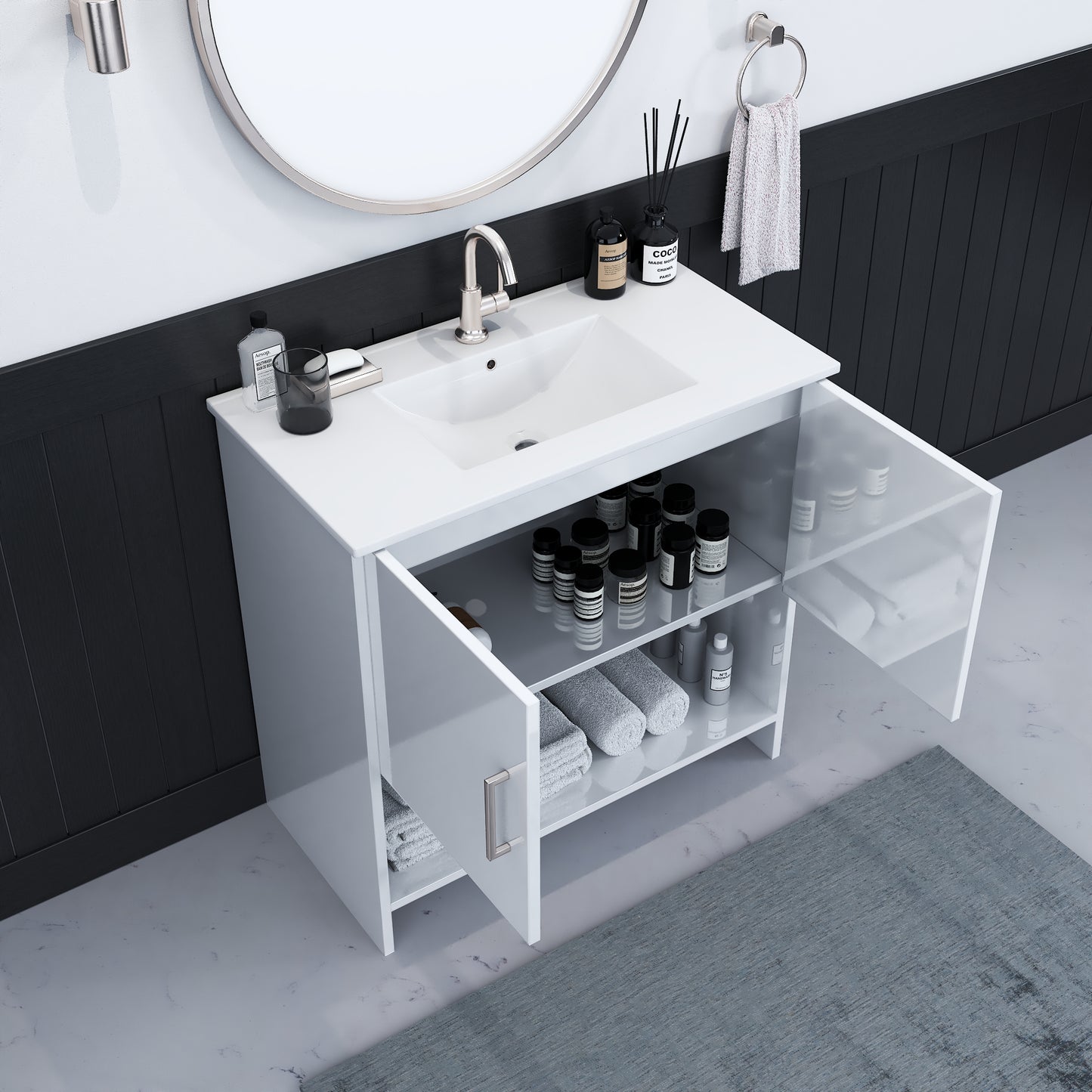 Cabo 36" Bathroom Vanity with Ceramic counter top