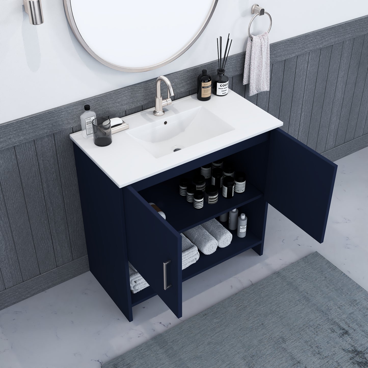 Cabo 36" Bathroom Vanity with Ceramic counter top