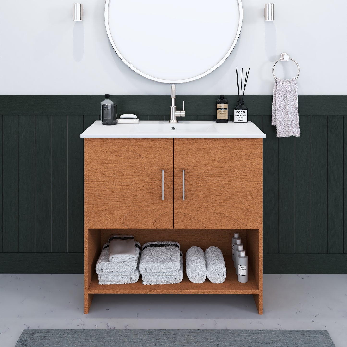 Cabo 36" Bathroom Vanity with Ceramic counter top