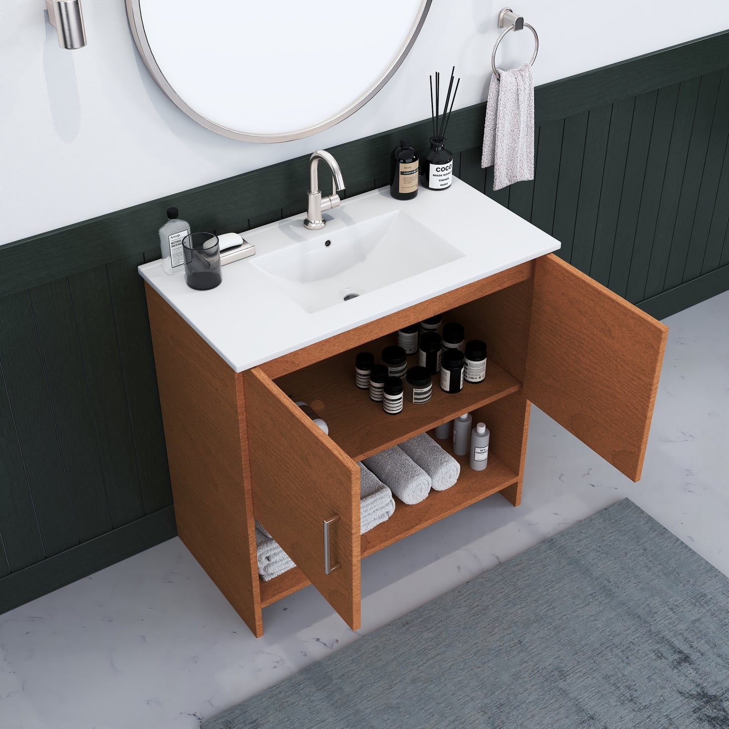 Cabo 36" Bathroom Vanity with Ceramic counter top