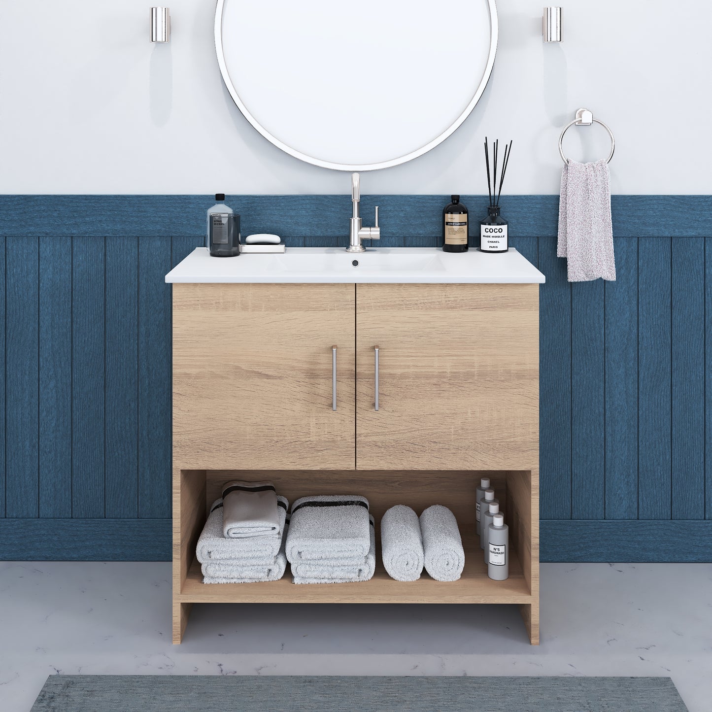 Cabo 36" Bathroom Vanity with Ceramic counter top
