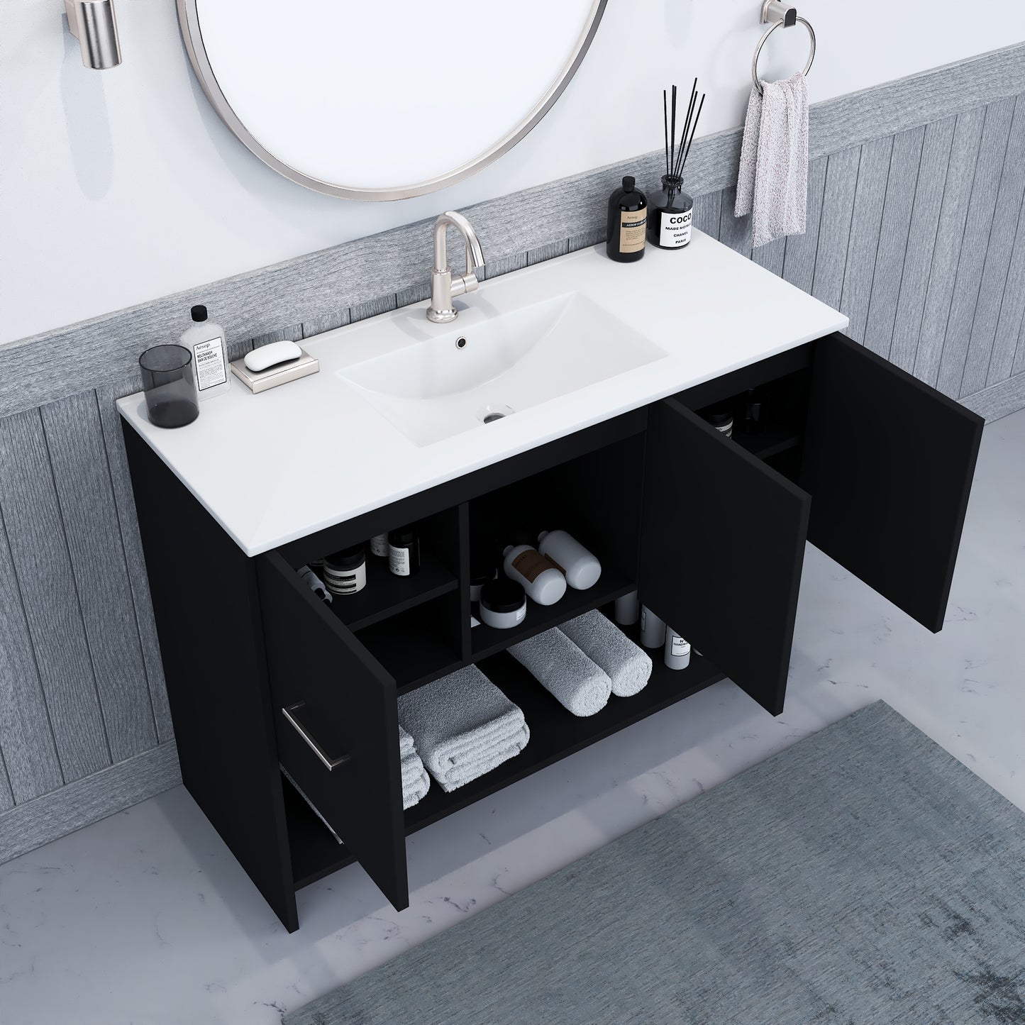 Cabo 48" Bathroom Vanity with Ceramic counter top