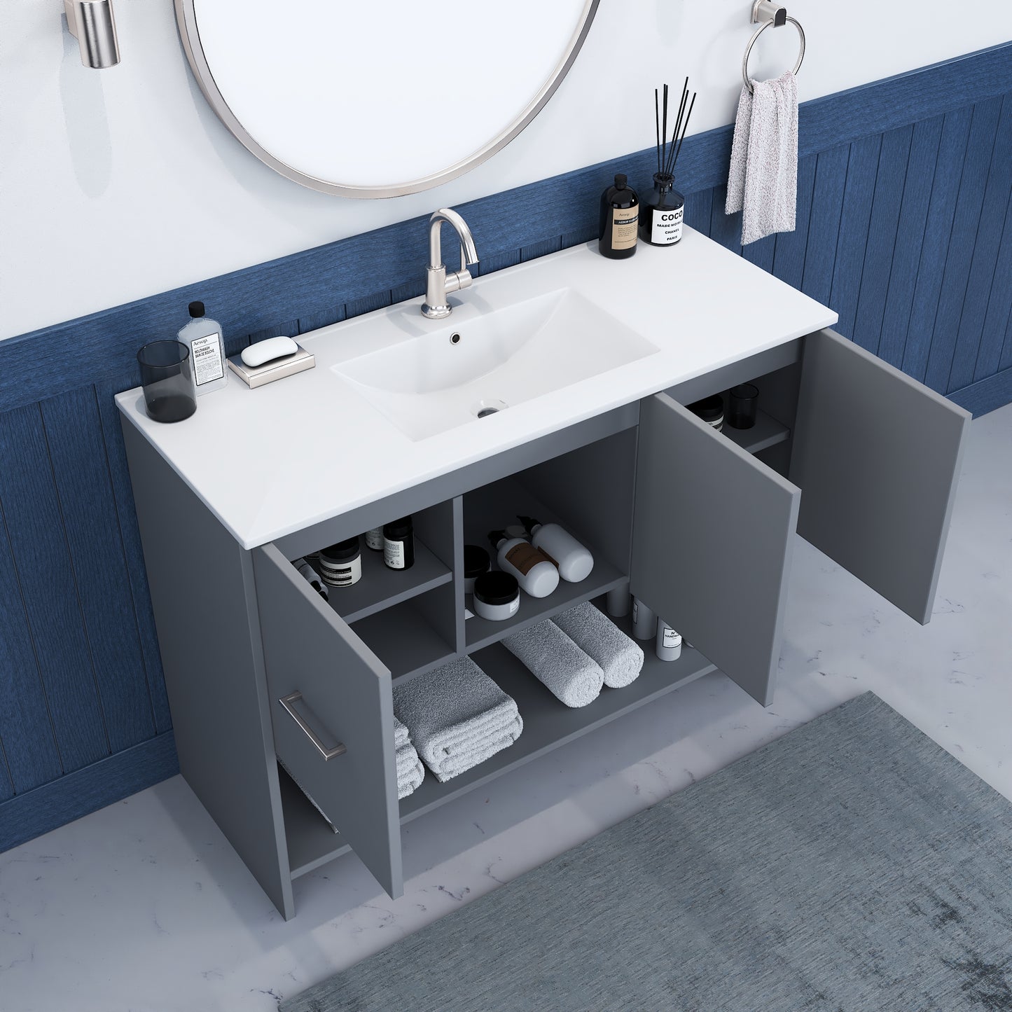 Cabo 48" Bathroom Vanity with Ceramic counter top