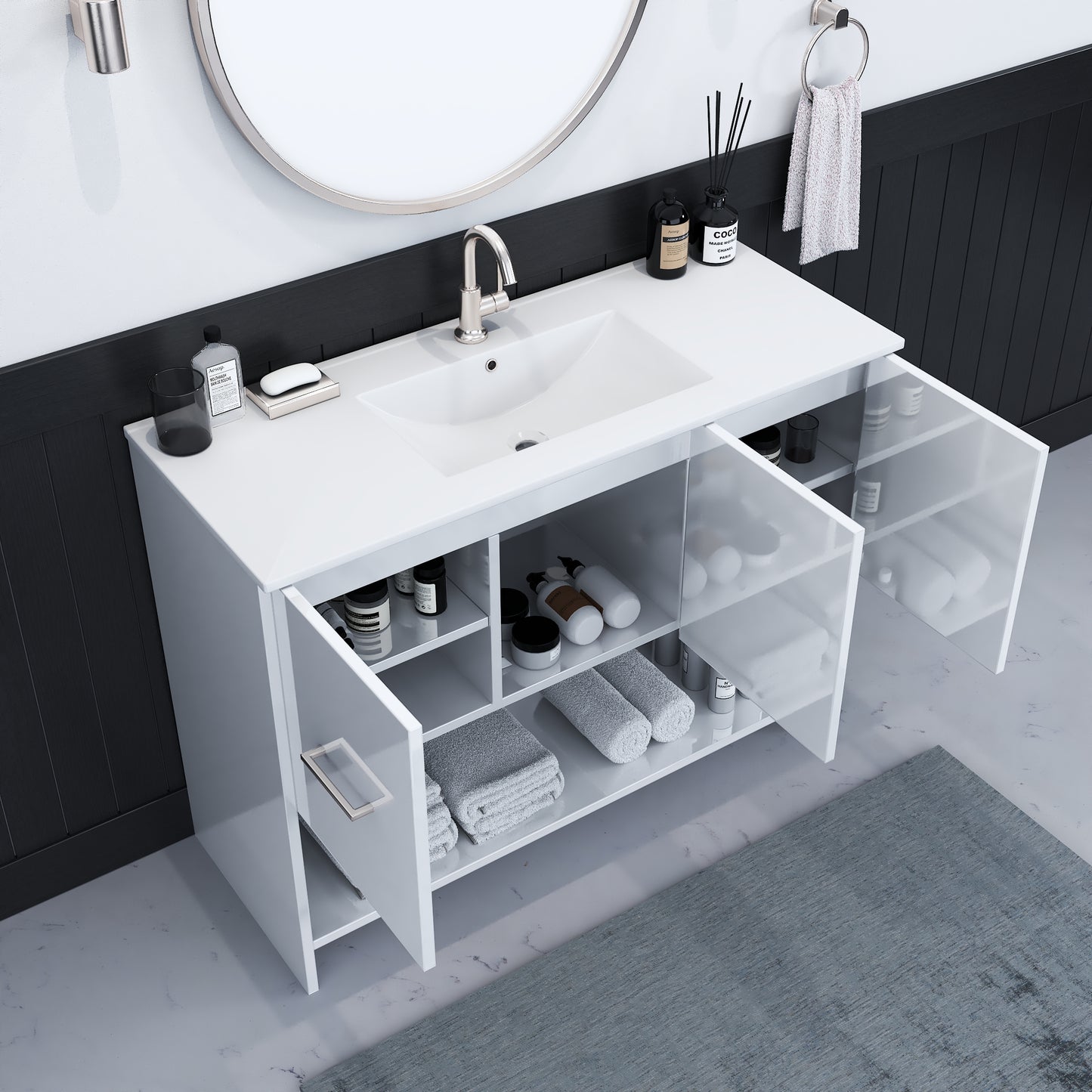 Cabo 48" Bathroom Vanity with Ceramic counter top