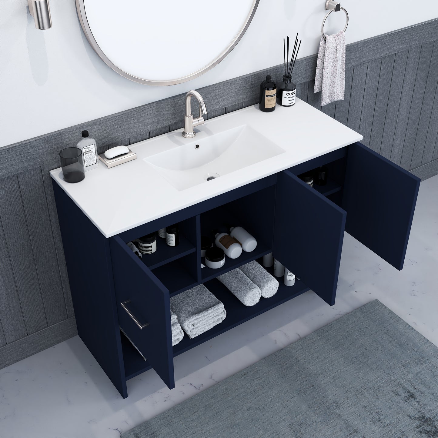 Cabo 48" Bathroom Vanity with Ceramic counter top