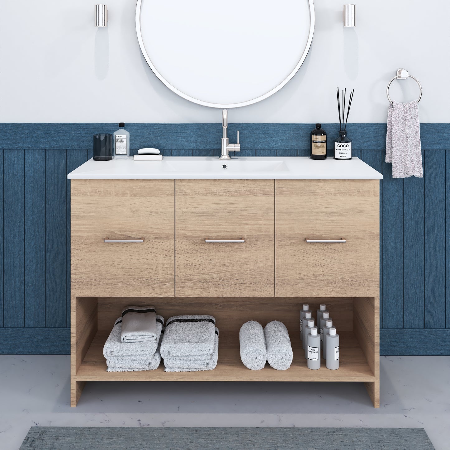 Cabo 48" Bathroom Vanity with Ceramic counter top