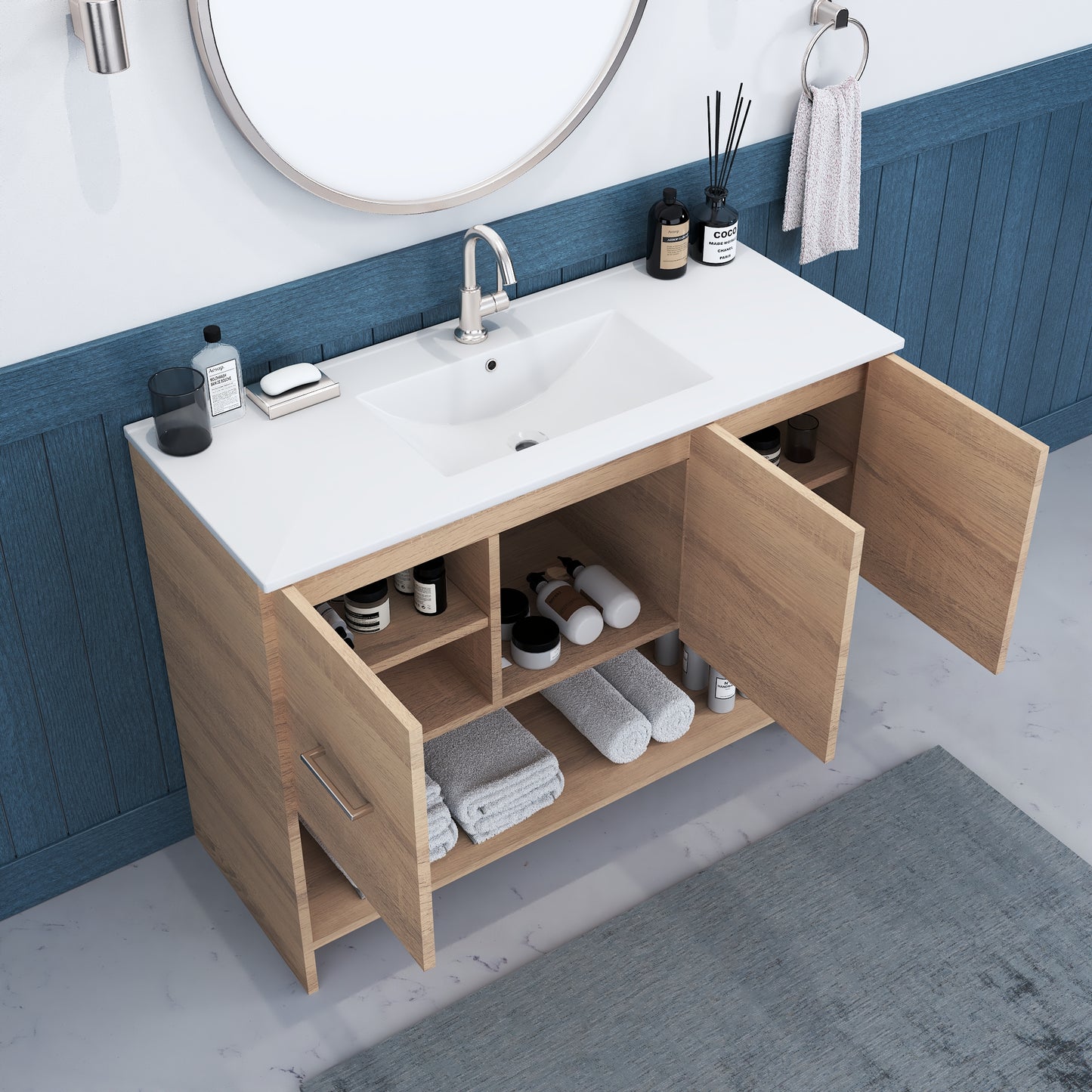 Cabo 48" Bathroom Vanity with Ceramic counter top