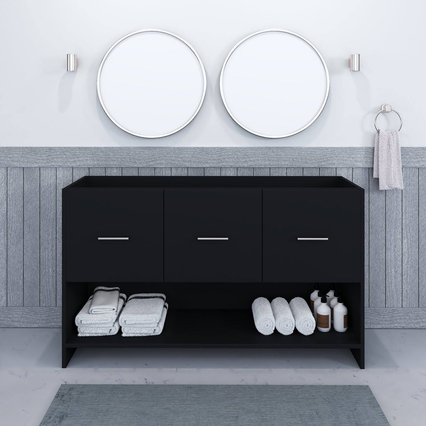 Cabo 60" Double Sink Bathroom Vanity Cabinet Only