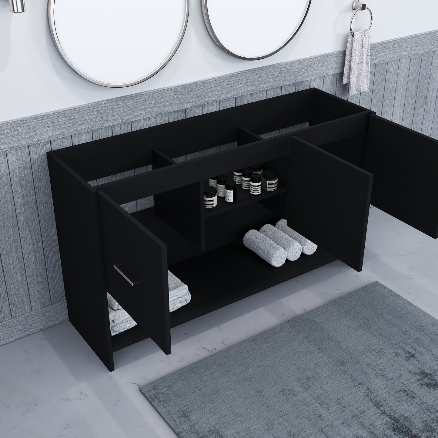 Cabo 60" Double Sink Bathroom Vanity Cabinet Only