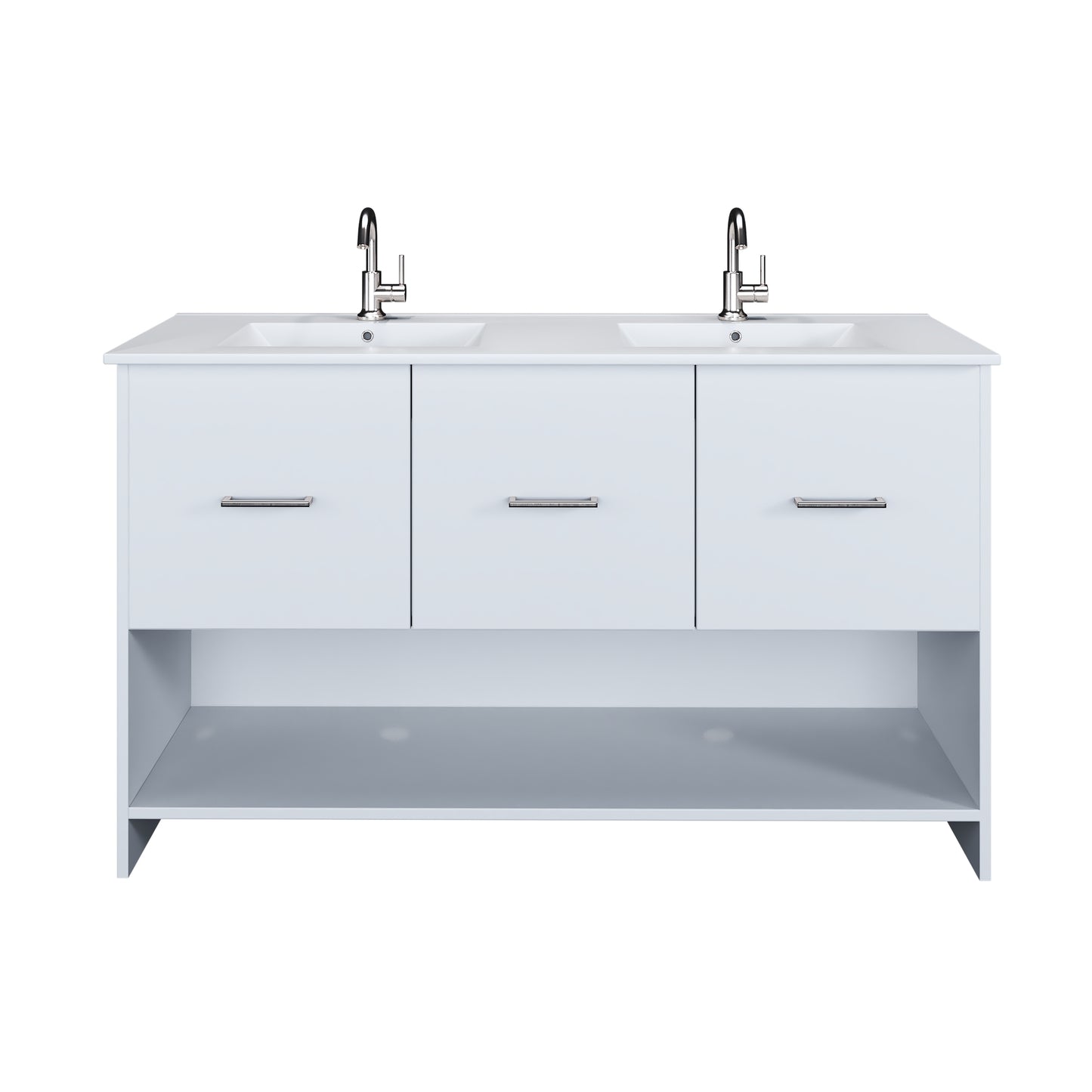 Cabo 60" Double Sink Bathroom Vanity with Ceramic counter top