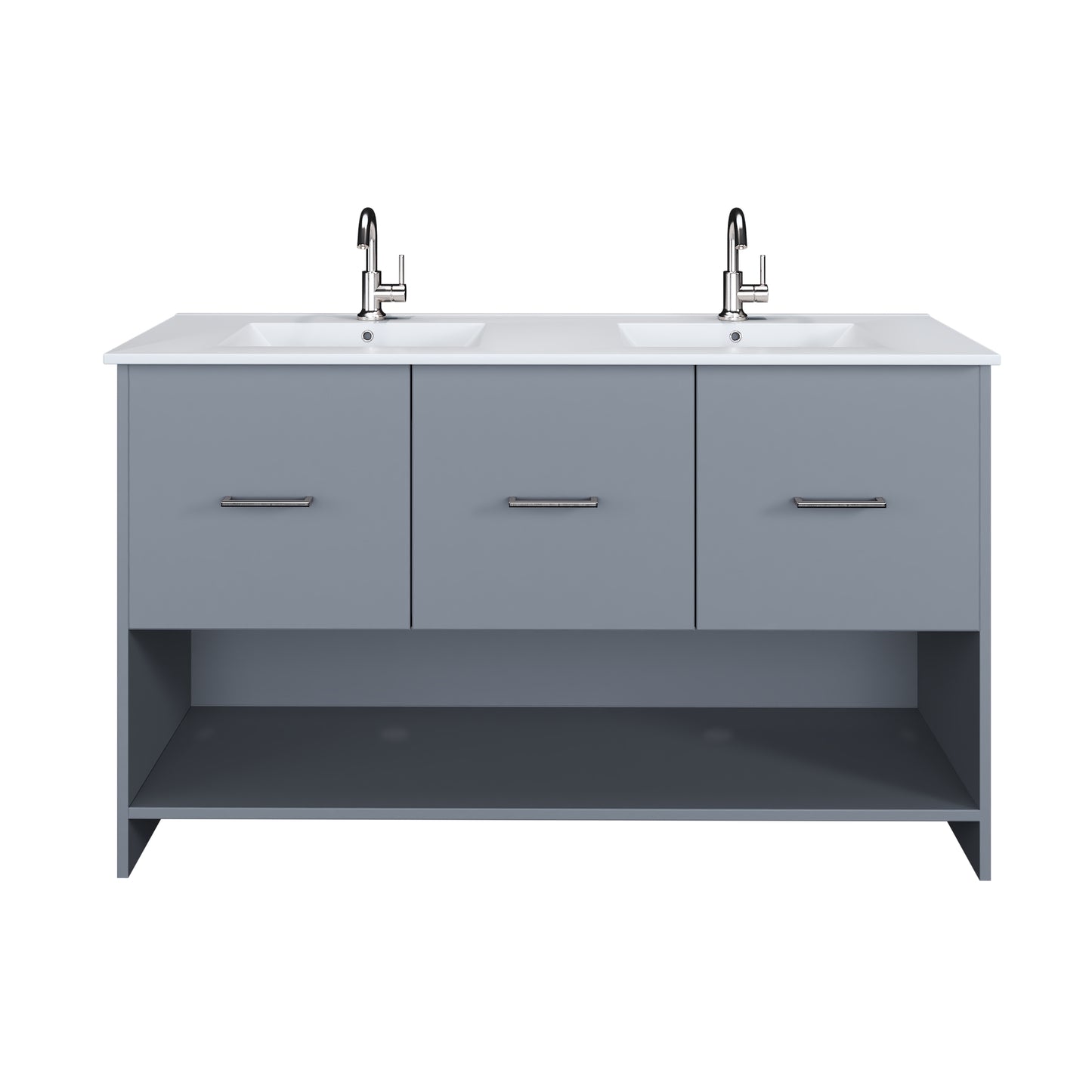 Cabo 60" Double Sink Bathroom Vanity with Ceramic counter top