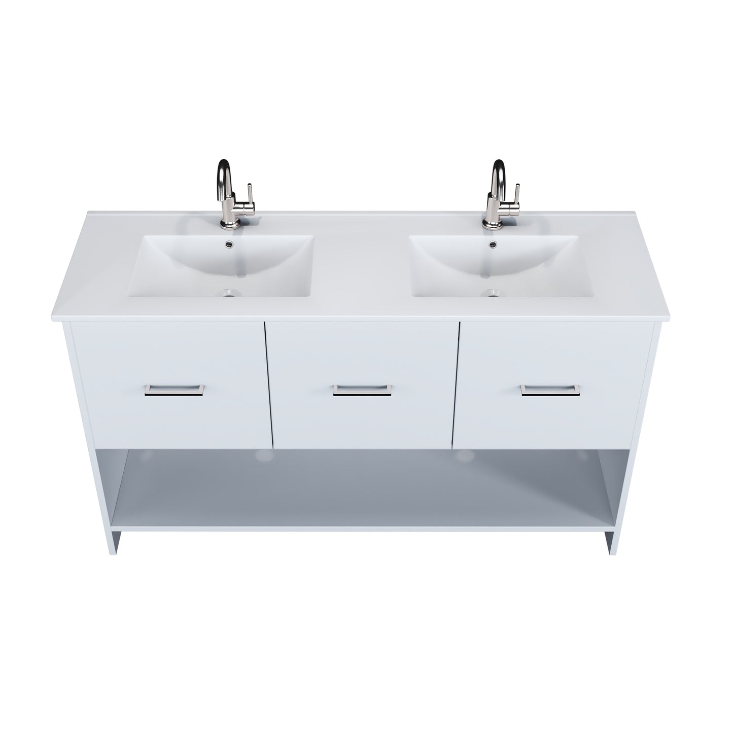 Cabo 60" Double Sink Bathroom Vanity with Ceramic counter top