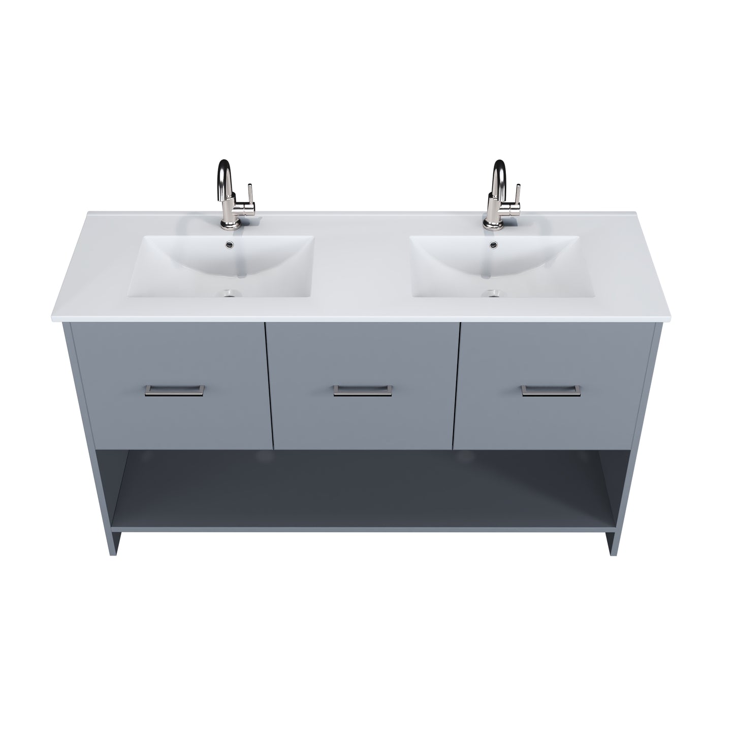 Cabo 60" Double Sink Bathroom Vanity with Ceramic counter top
