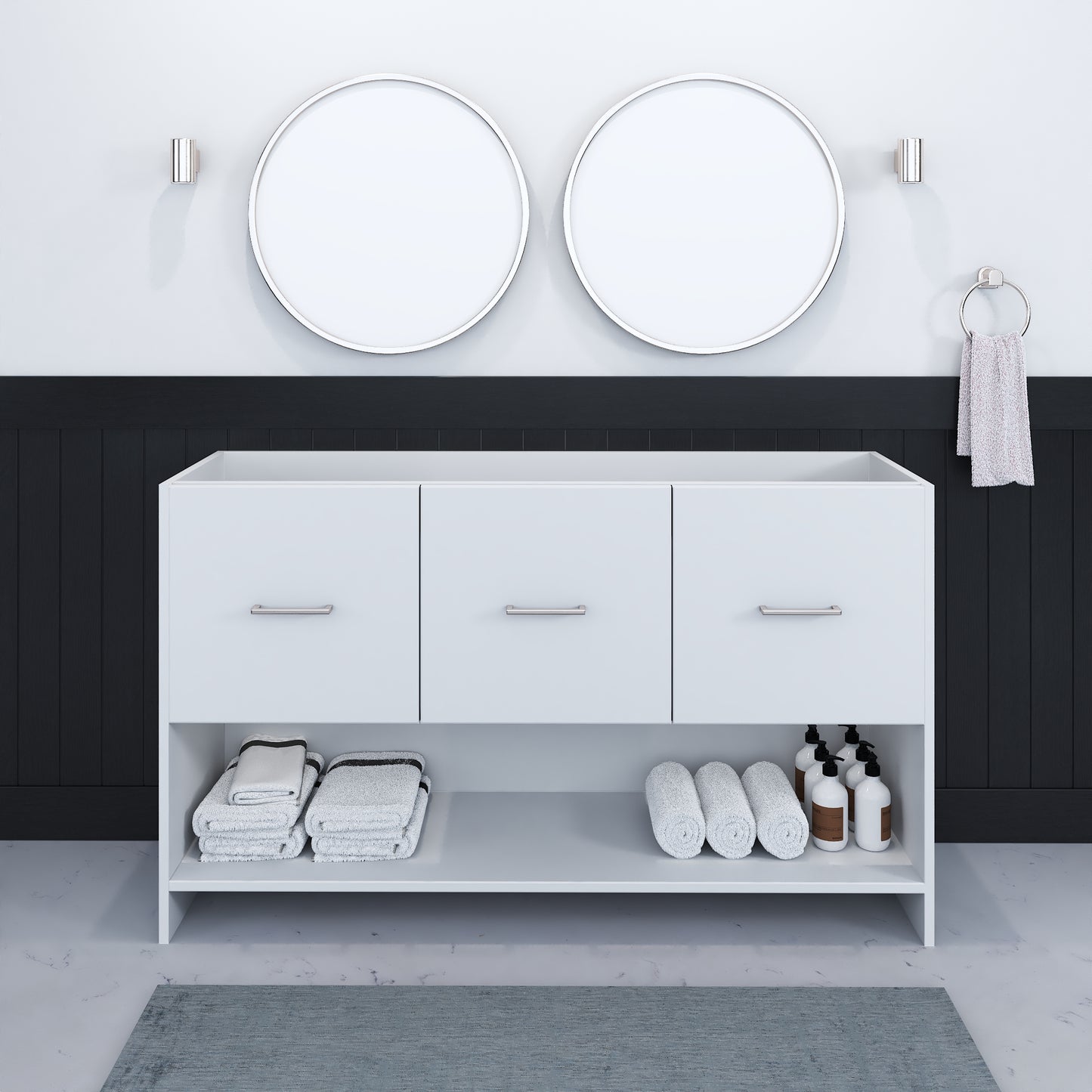 Cabo 60" Double Sink Bathroom Vanity Cabinet Only