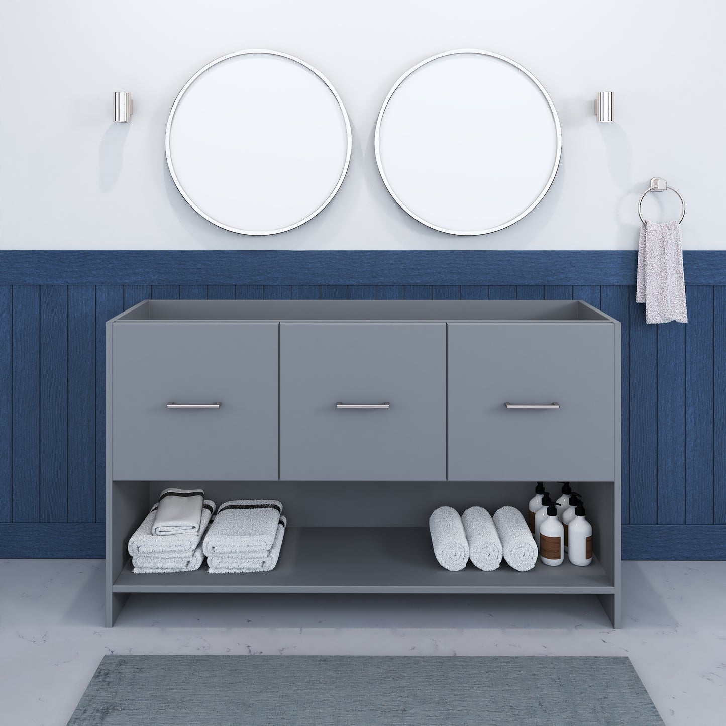 Cabo 60" Double Sink Bathroom Vanity Cabinet Only