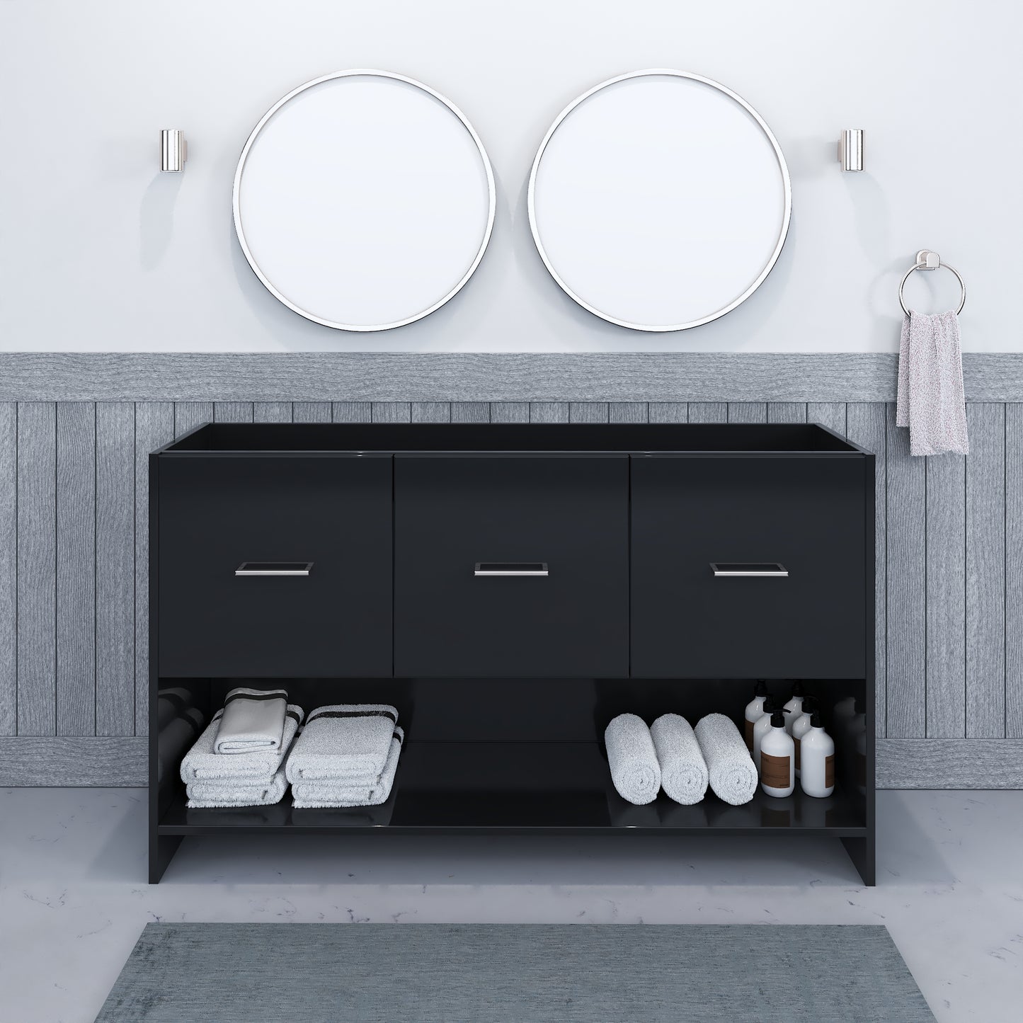 Cabo 60" Double Sink Bathroom Vanity Cabinet Only