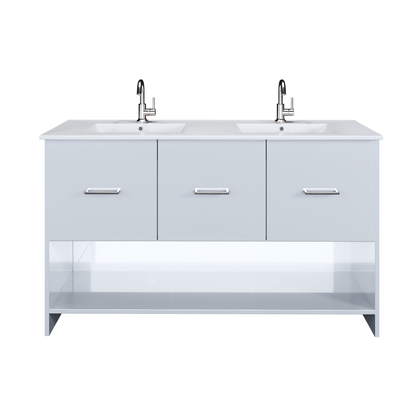 Cabo 60" Double Sink Bathroom Vanity with Ceramic counter top
