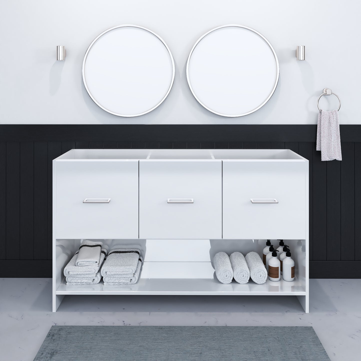 Cabo 60" Double Sink Bathroom Vanity Cabinet Only