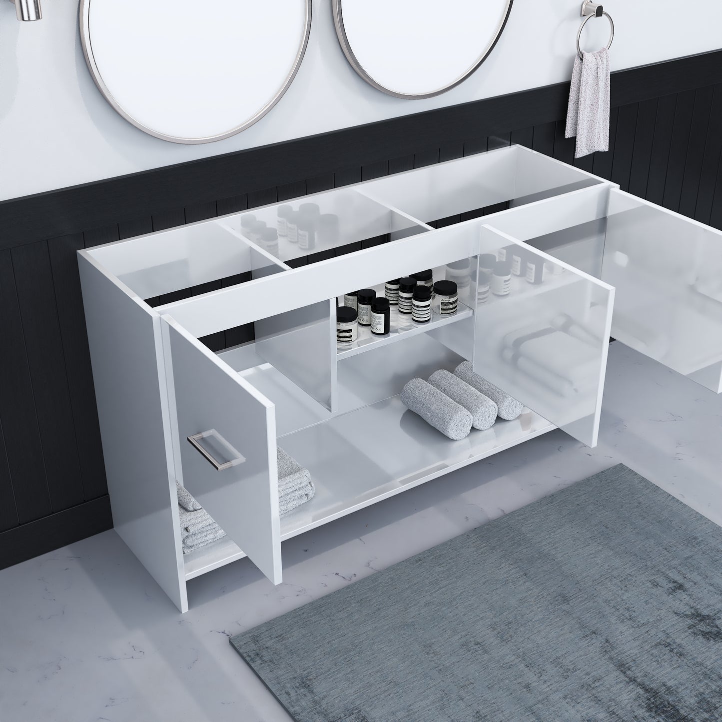 Cabo 60" Double Sink Bathroom Vanity Cabinet Only