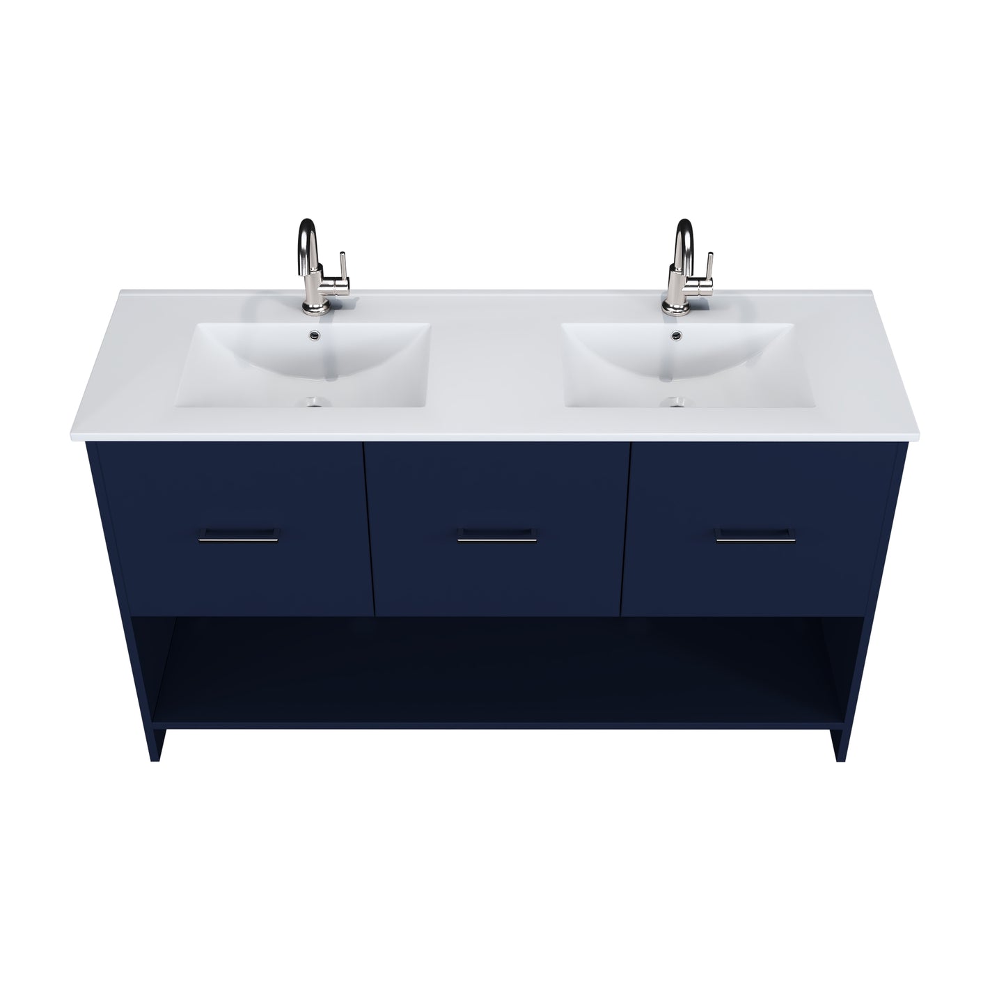 Cabo 60" Double Sink Bathroom Vanity with Ceramic counter top