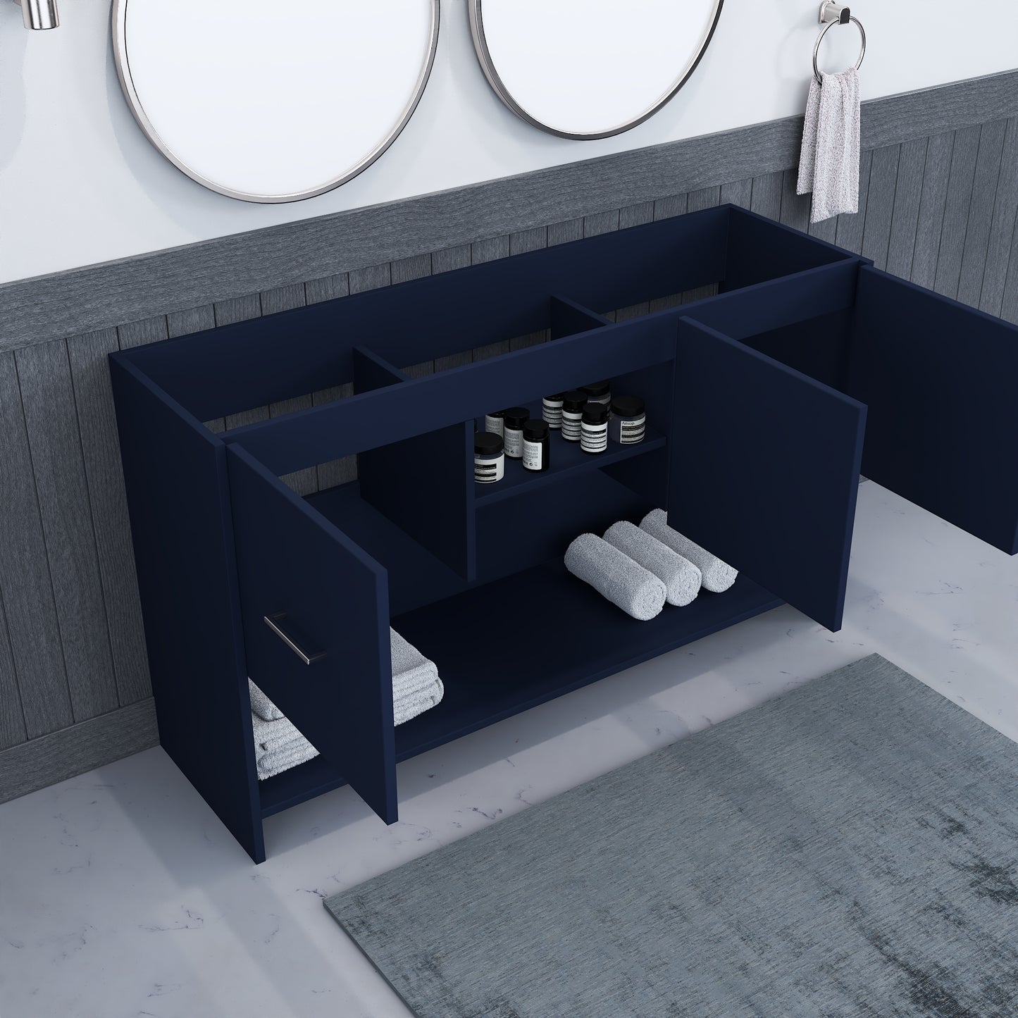 Cabo 60" Double Sink Bathroom Vanity Cabinet Only