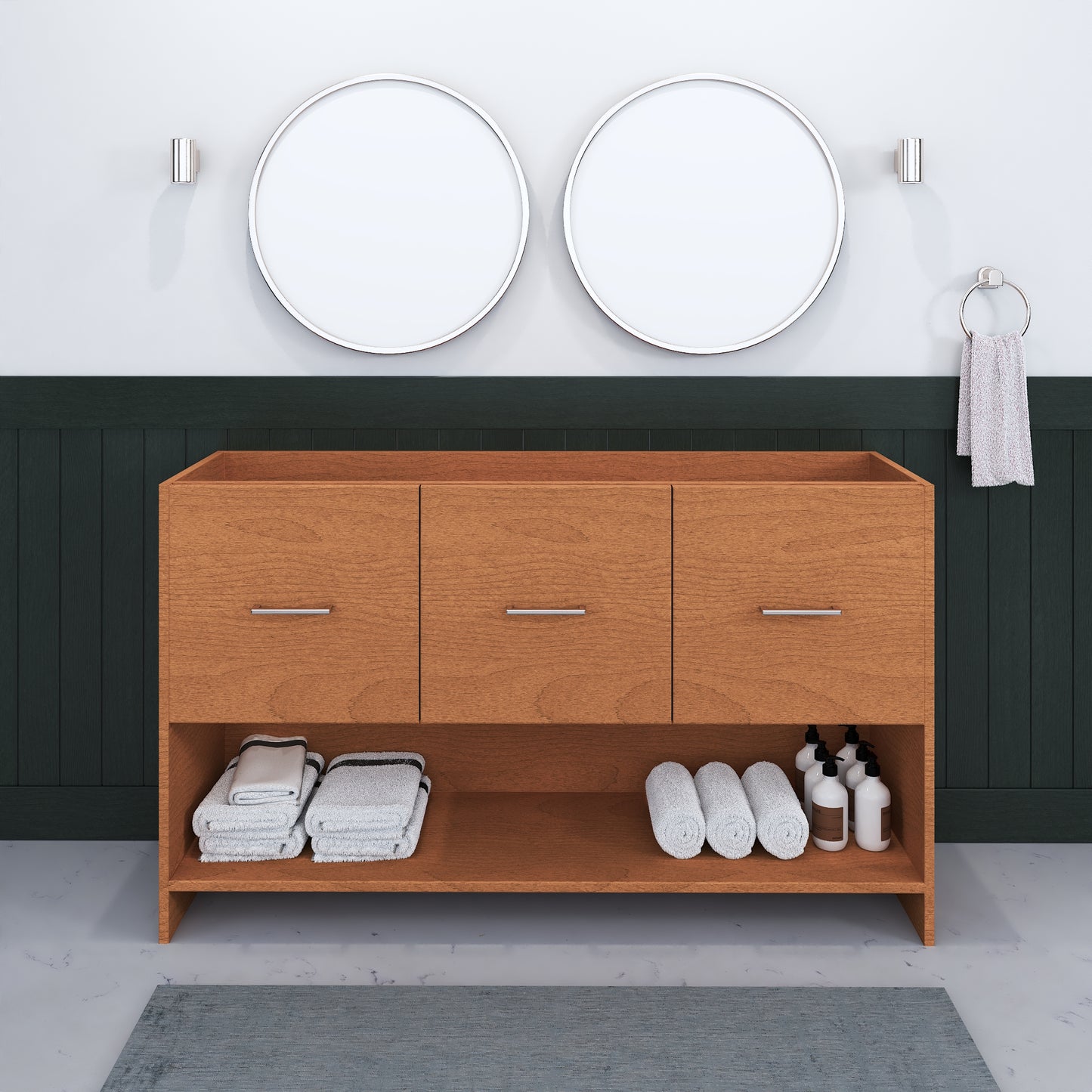 Cabo 60" Double Sink Bathroom Vanity Cabinet Only