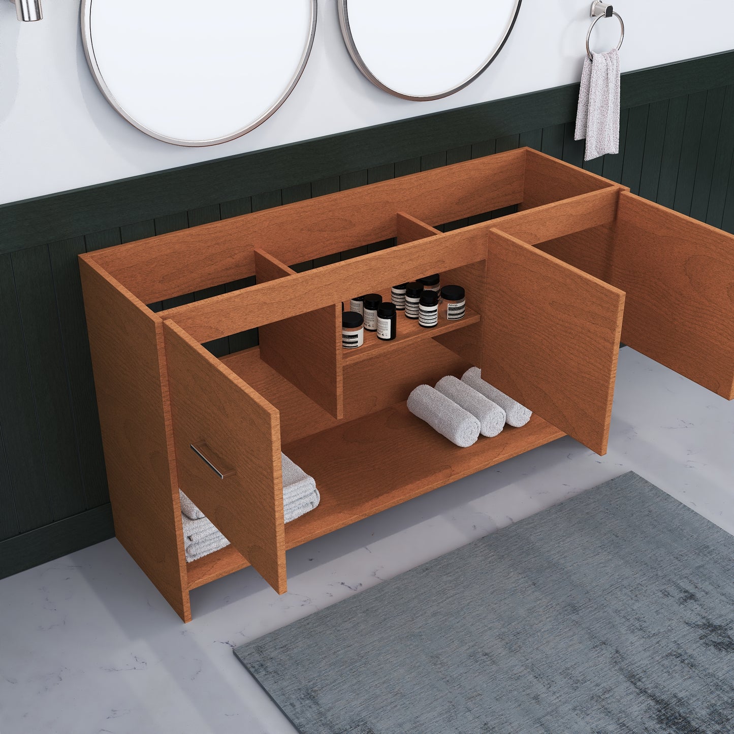 Cabo 60" Double Sink Bathroom Vanity Cabinet Only