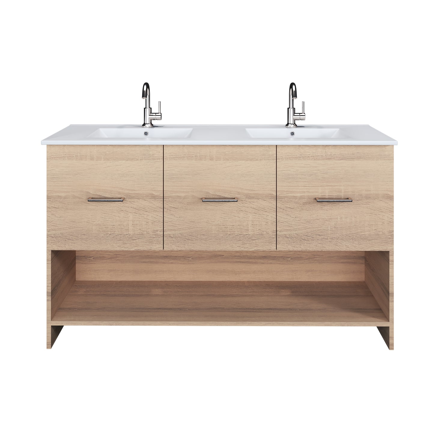 Cabo 60" Double Sink Bathroom Vanity with Ceramic counter top