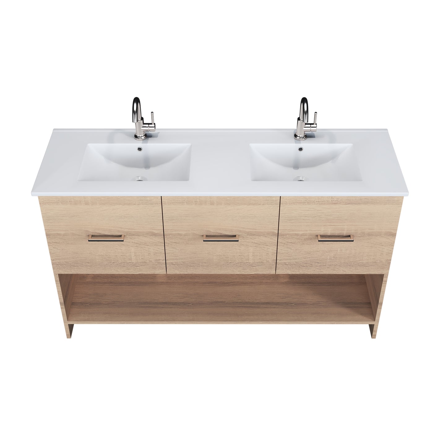 Cabo 60" Double Sink Bathroom Vanity with Ceramic counter top