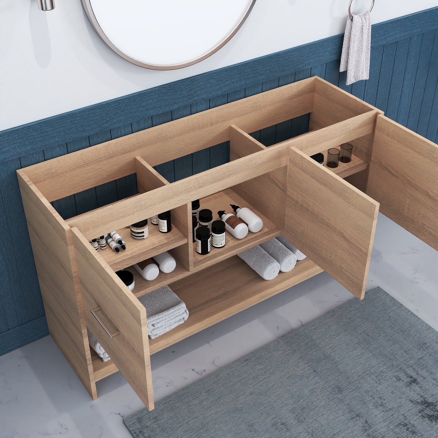 Cabo 60" Single Sink Bathroom Vanity Cabinet Only