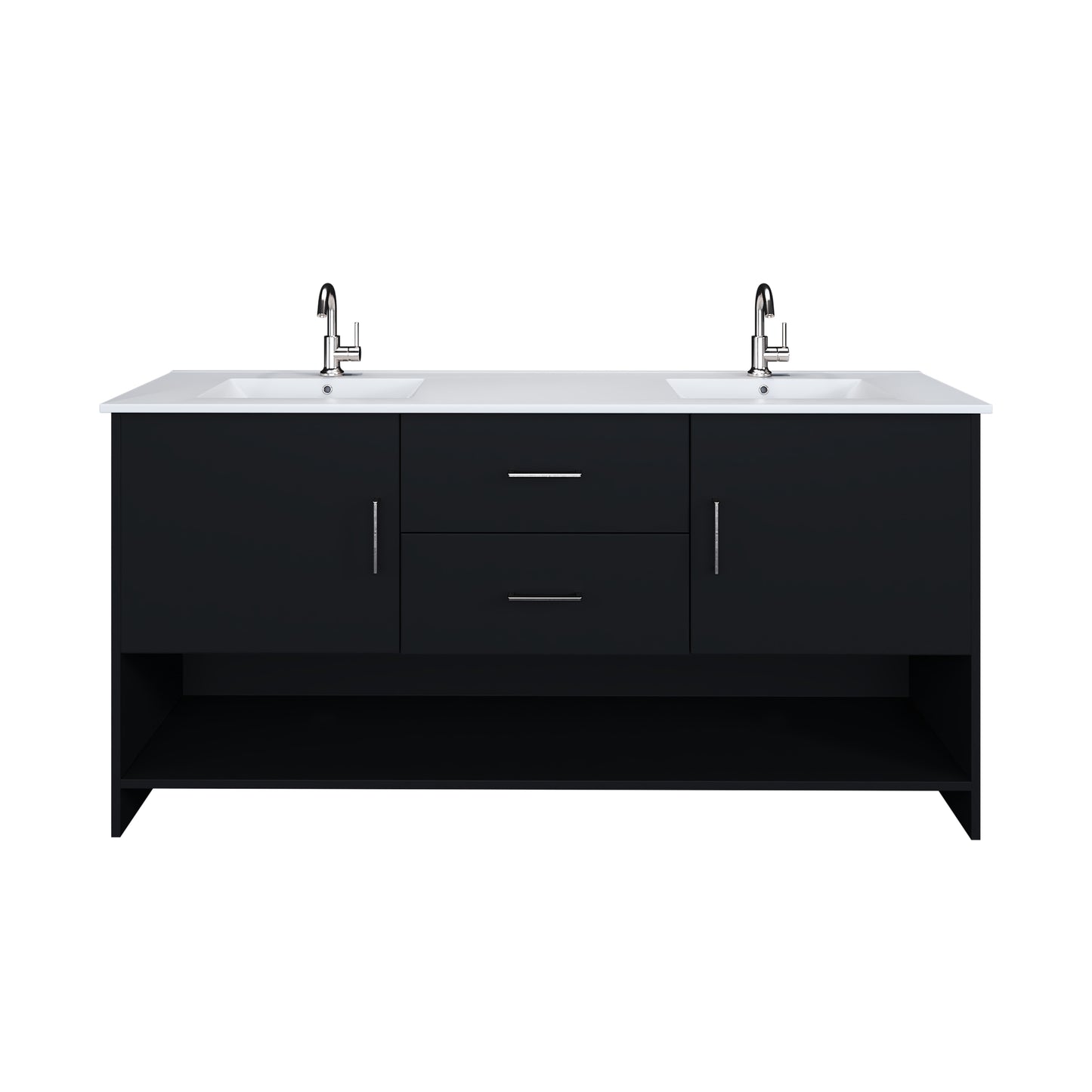 Cabo 72" Double Sink Bathroom Vanity with Ceramic counter top