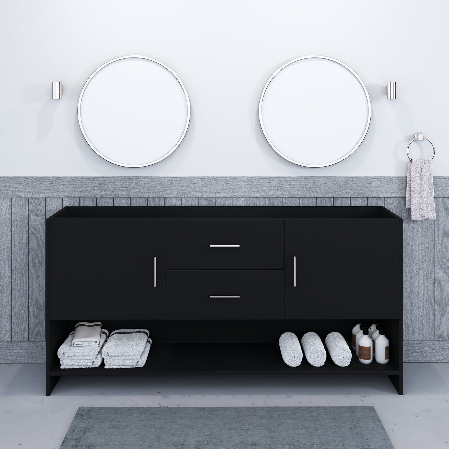 Cabo 72" Double Sink Bathroom Vanity Cabinet Only