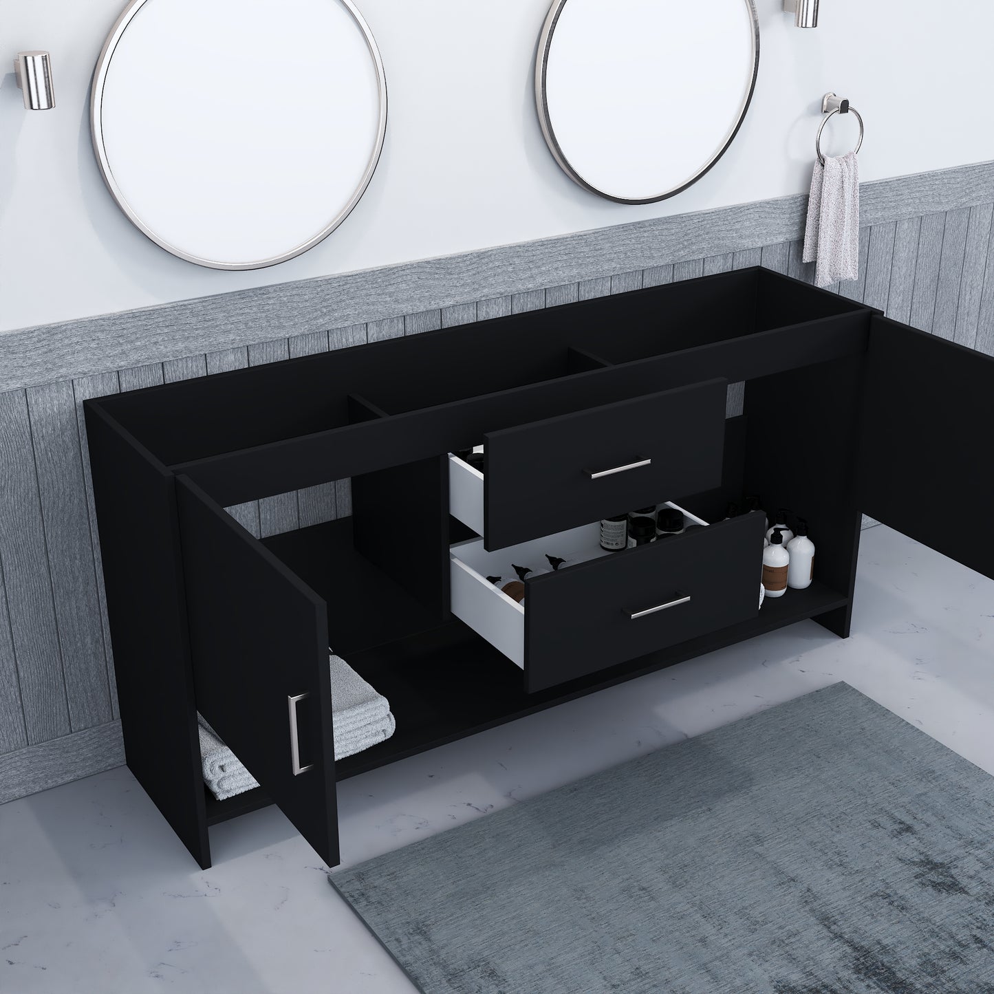 Cabo 72" Double Sink Bathroom Vanity Cabinet Only