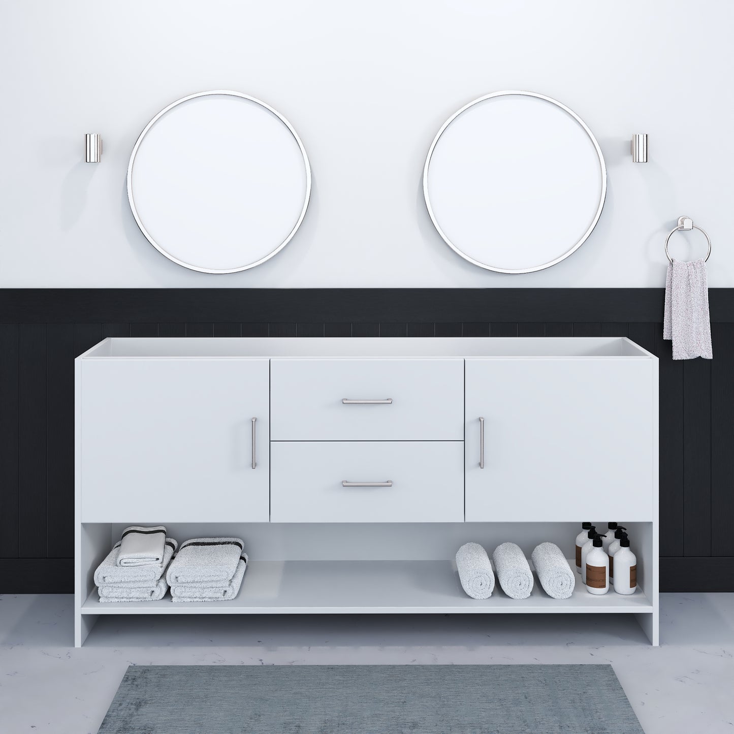 Cabo 72" Double Sink Bathroom Vanity Cabinet Only