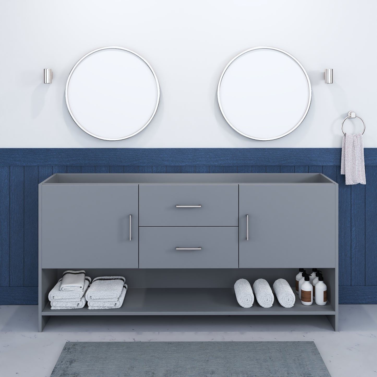 Cabo 72" Double Sink Bathroom Vanity Cabinet Only