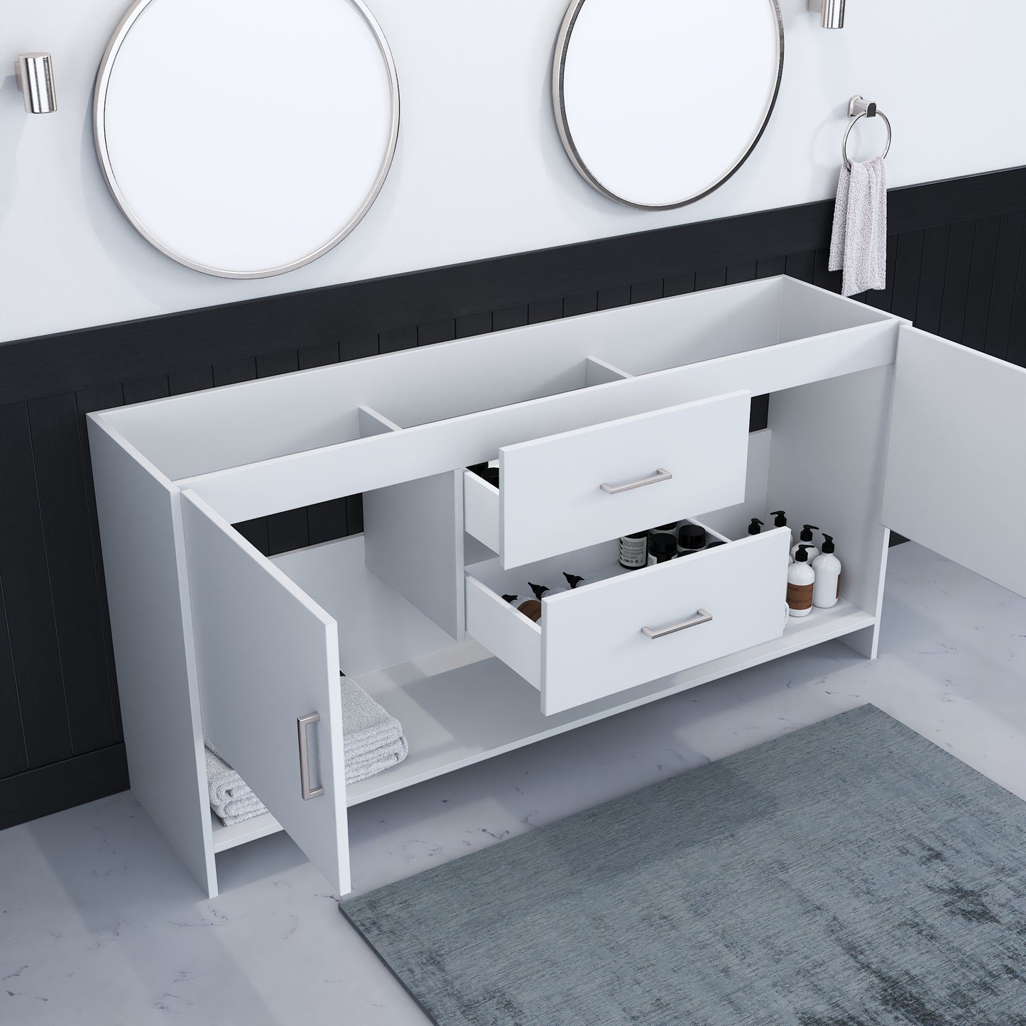Cabo 72" Double Sink Bathroom Vanity Cabinet Only