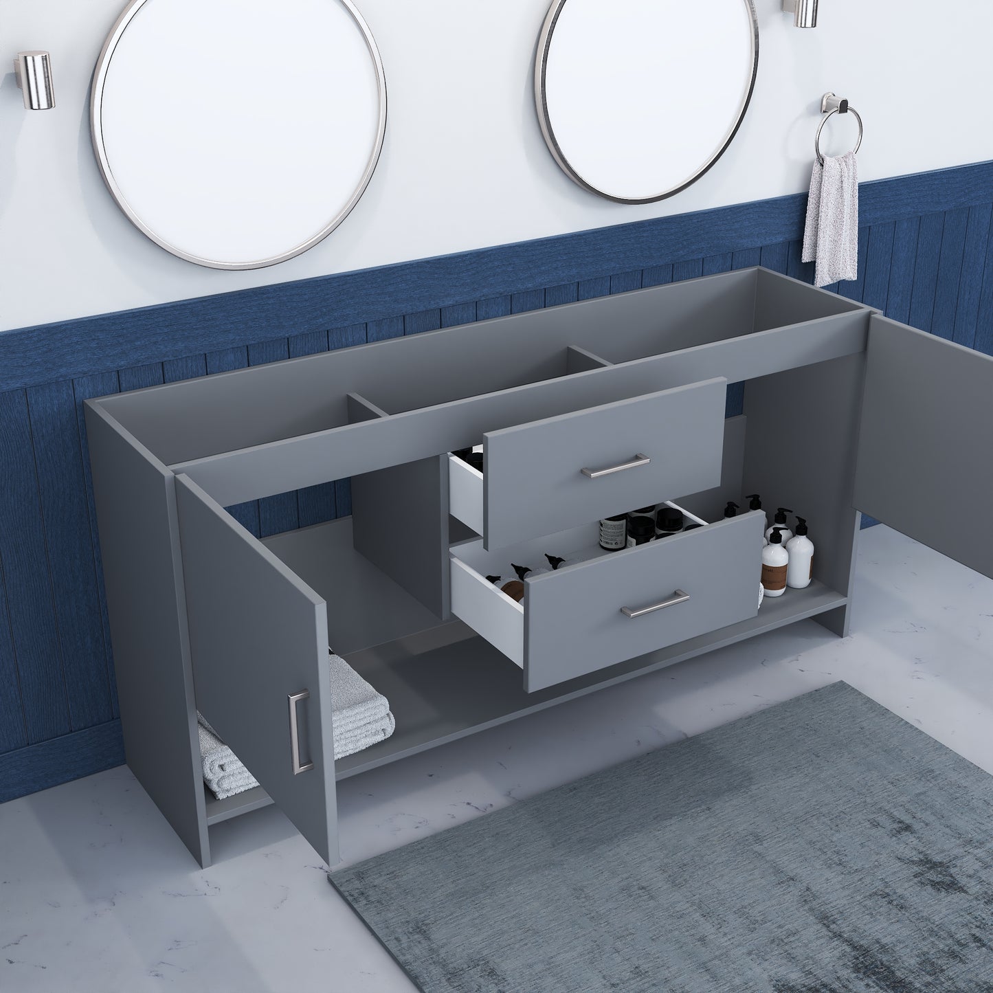 Cabo 72" Double Sink Bathroom Vanity Cabinet Only