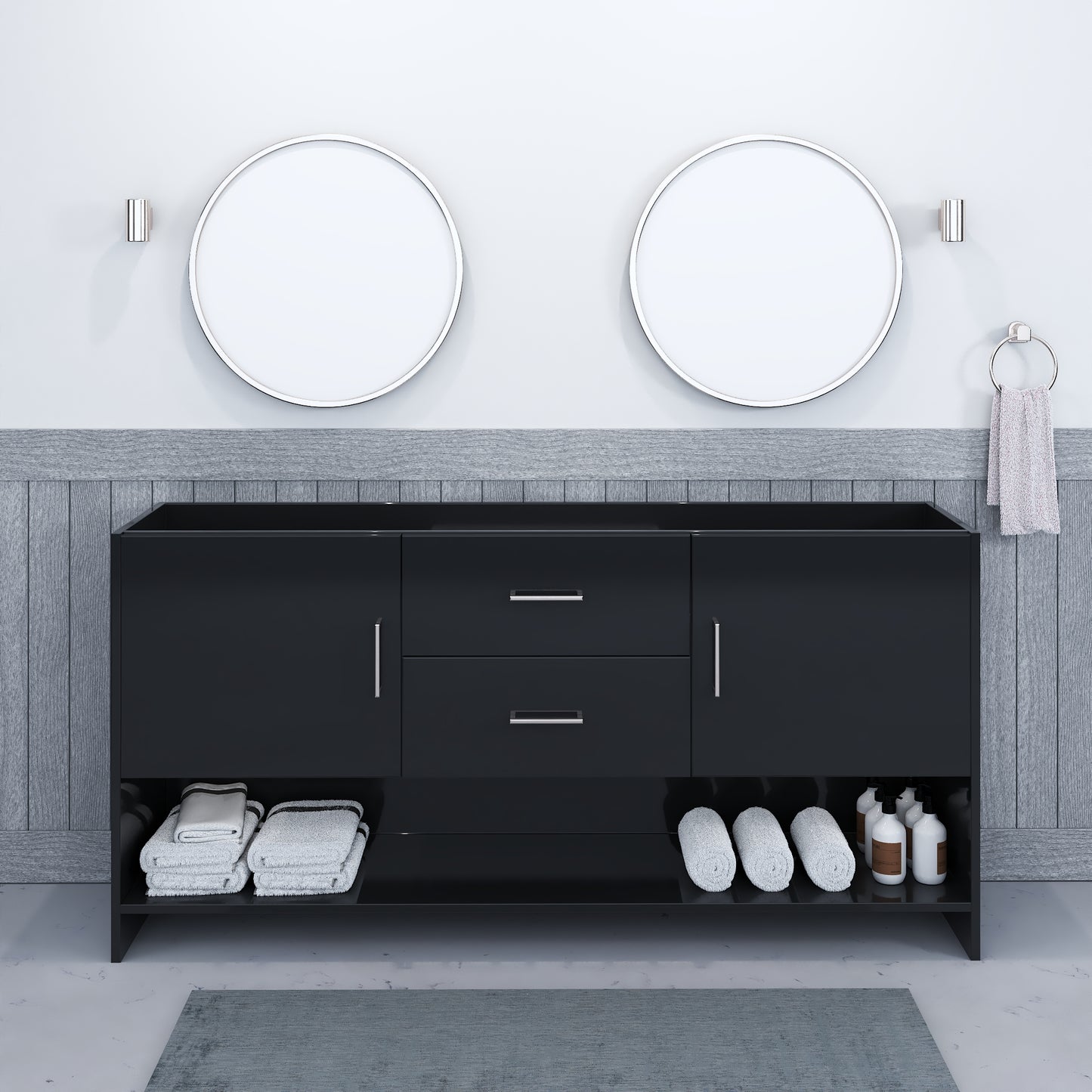 Cabo 72" Double Sink Bathroom Vanity Cabinet Only