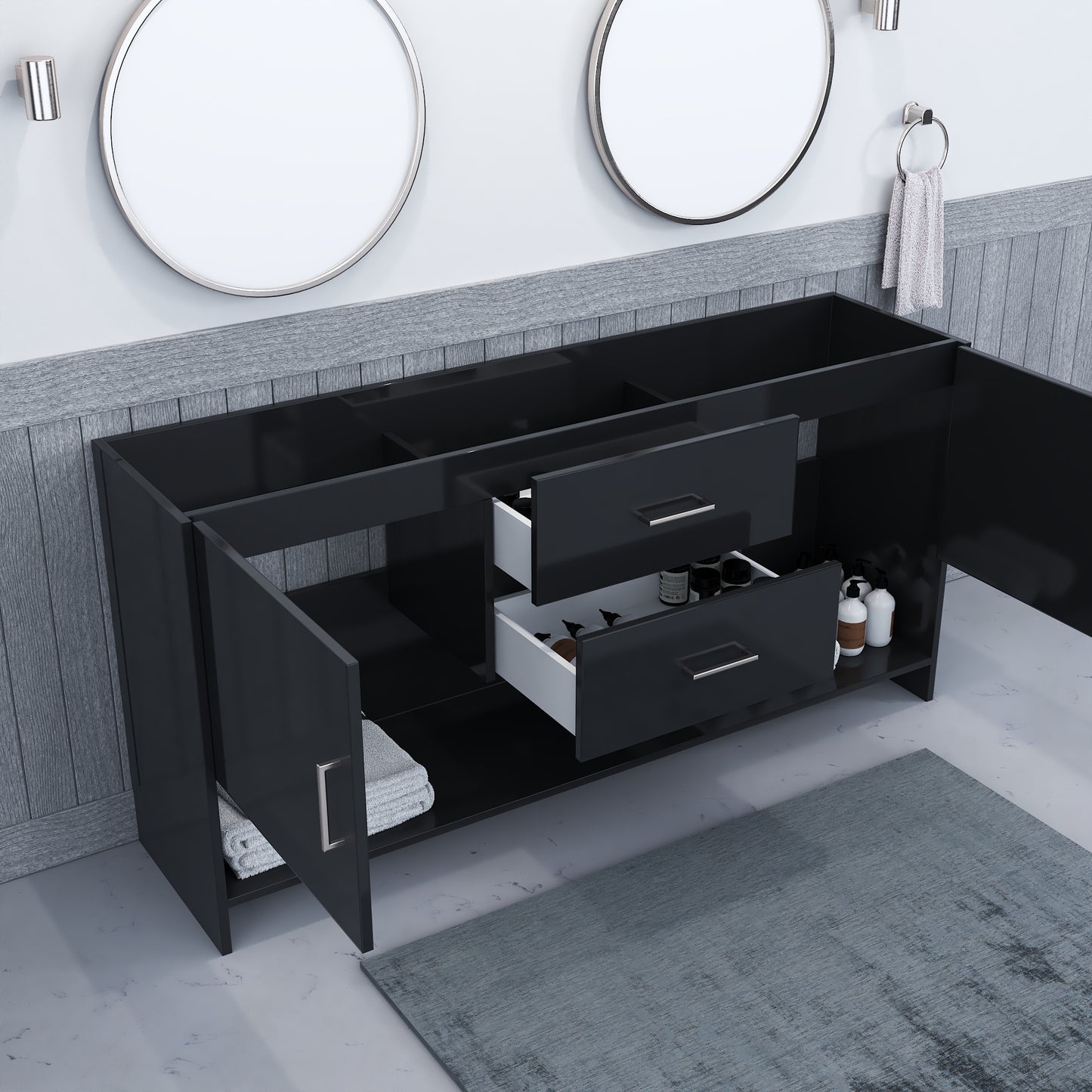 Cabo 72" Double Sink Bathroom Vanity Cabinet Only