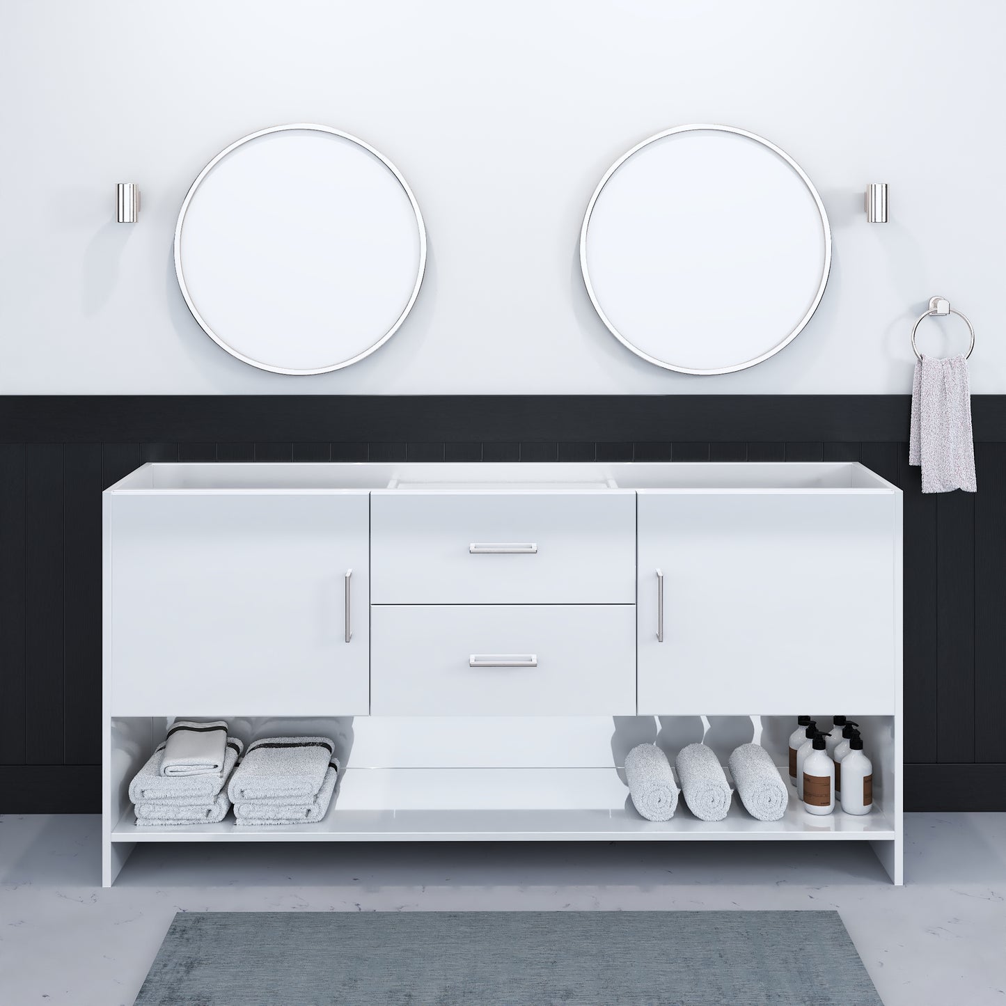 Cabo 72" Double Sink Bathroom Vanity Cabinet Only