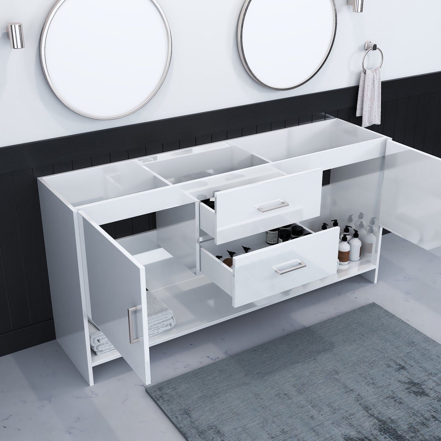 Cabo 72" Double Sink Bathroom Vanity Cabinet Only
