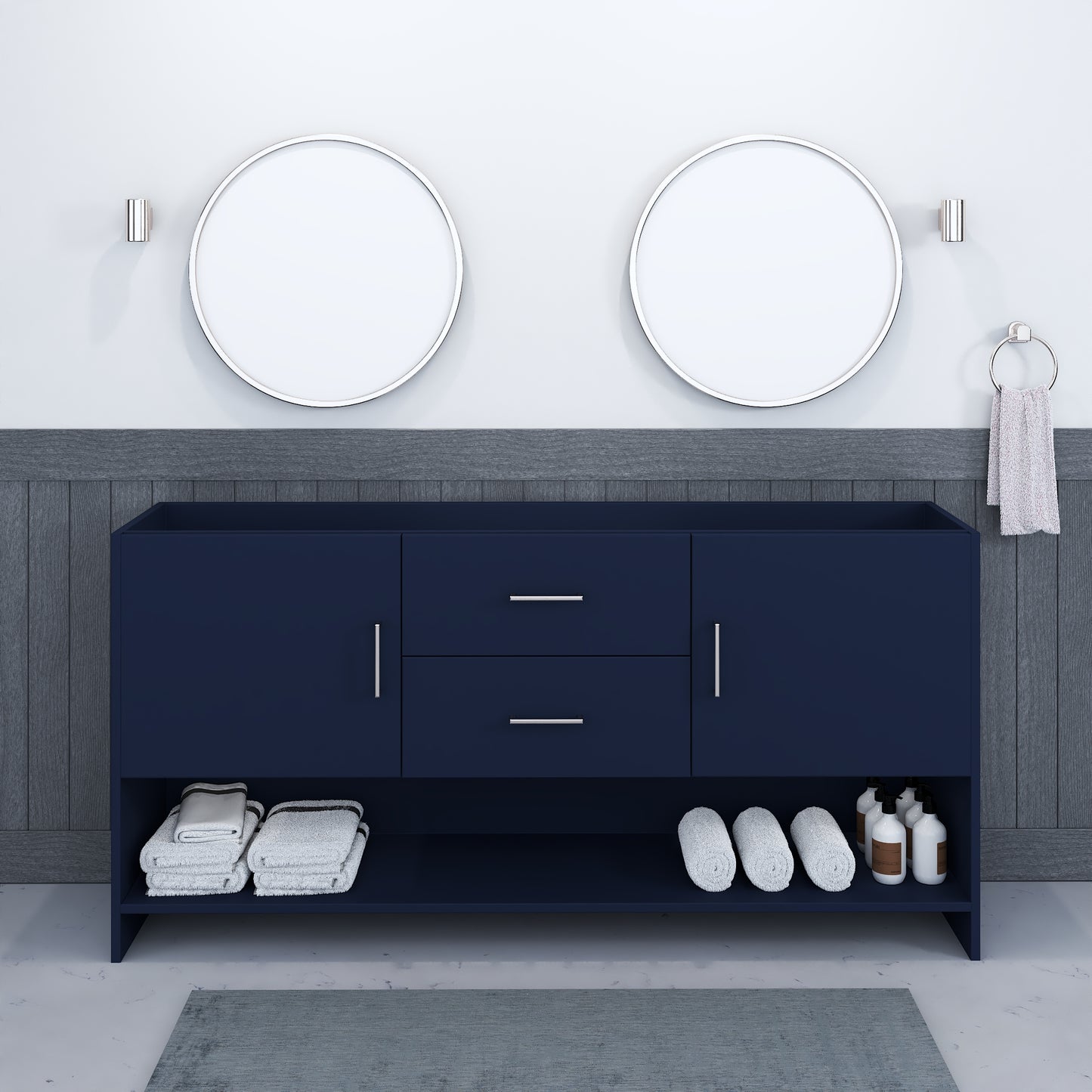 Cabo 72" Double Sink Bathroom Vanity Cabinet Only