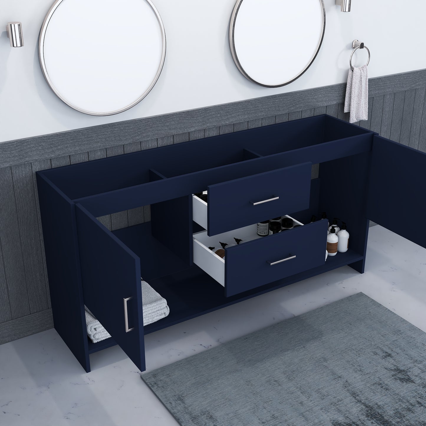 Cabo 72" Double Sink Bathroom Vanity Cabinet Only