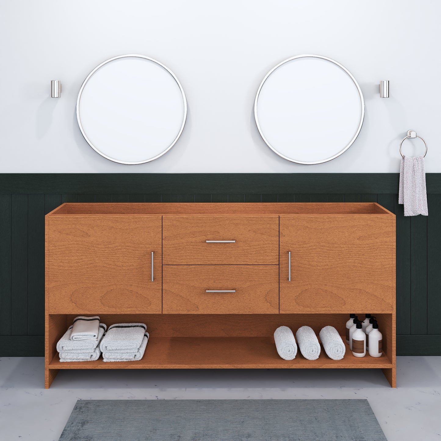 Cabo 72" Double Sink Bathroom Vanity Cabinet Only