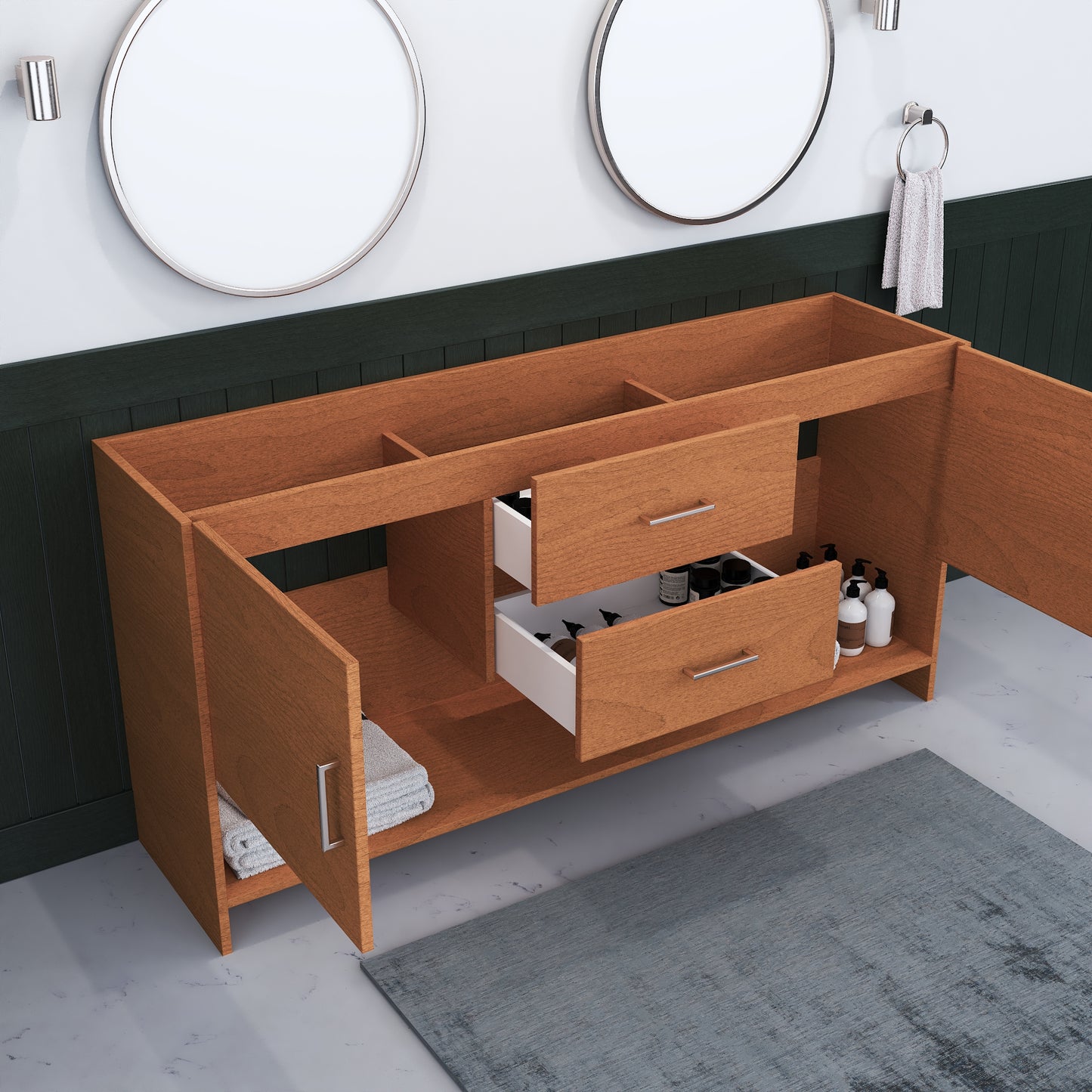 Cabo 72" Double Sink Bathroom Vanity Cabinet Only
