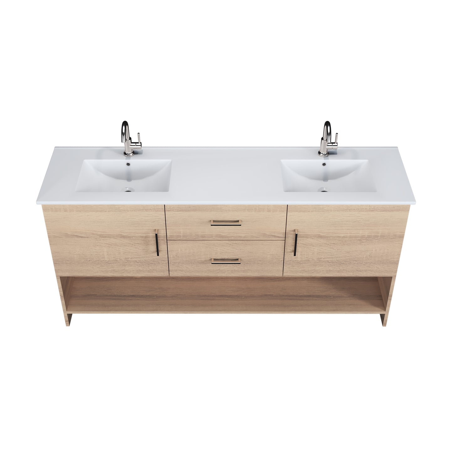 Cabo 72" Double Sink Bathroom Vanity with Ceramic counter top