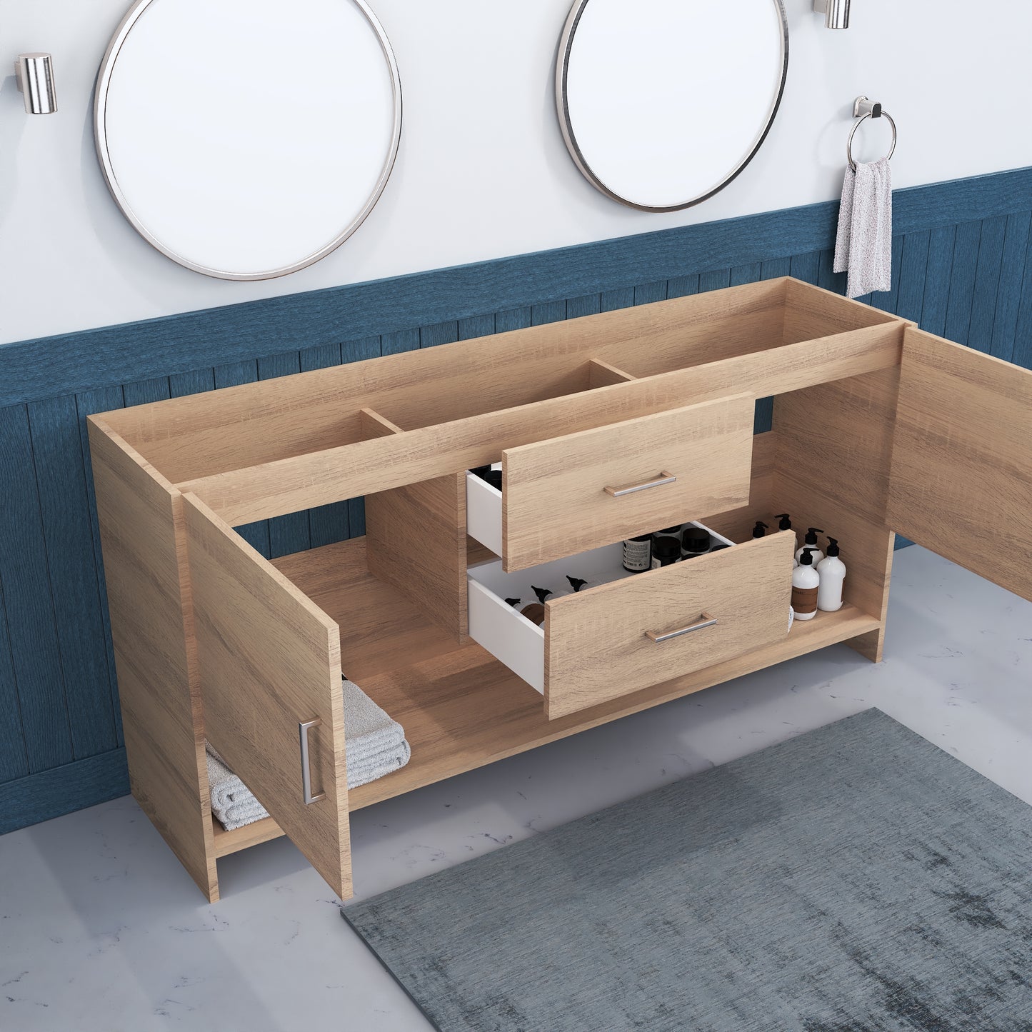 Cabo 72" Double Sink Bathroom Vanity Cabinet Only