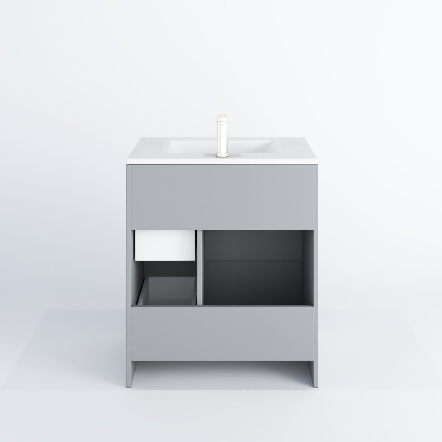 Cinnamon 30" Bathroom Vanity with integrated counter top Right Side Drawers