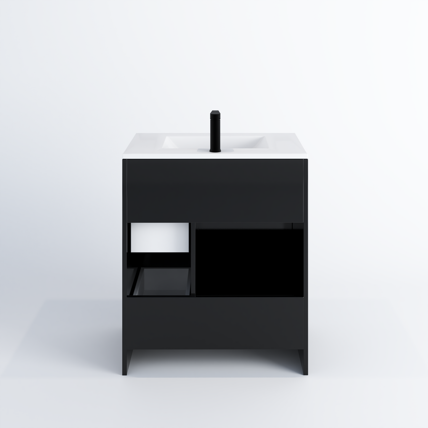 Cinnamon 30" Bathroom Vanity with integrated counter top Right Side Drawers